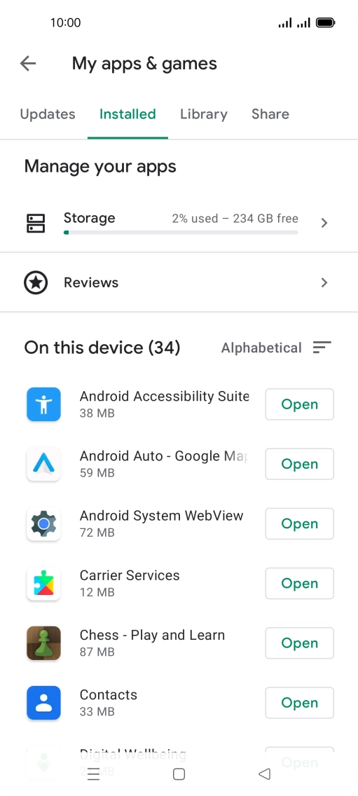 Press the required app. Press the required app.