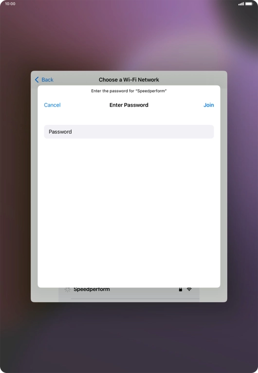Key in the password for the Wi-Fi network and press Join. Key in the password for the Wi-Fi network and press Join.