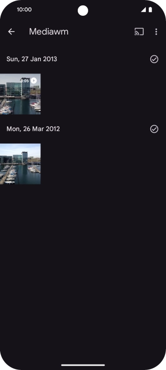 Press and hold any picture or video. Press and hold any picture or video.
