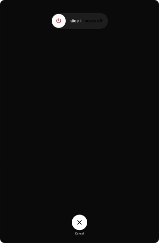 Press and drag the power off icon right. Press and drag the power off icon right.