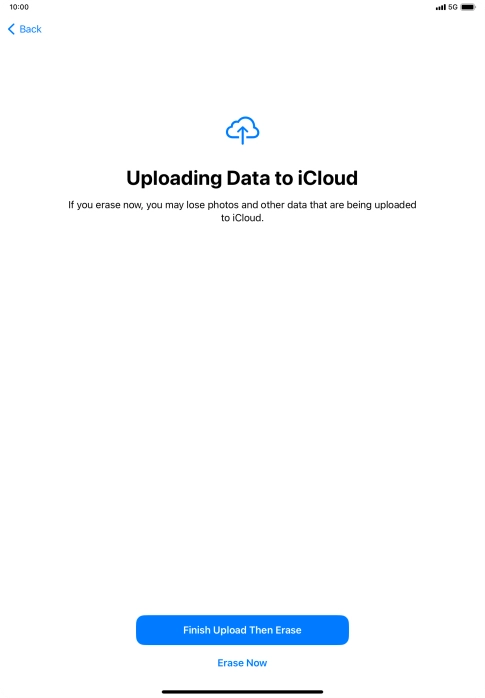 Press the required setting. Press the required setting.