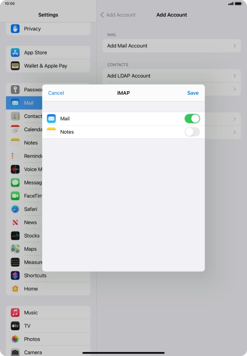 Press Save. Your email account has now been set up. To select more settings for incoming and outgoing server, proceed with the following steps. Press Save. Your email account has now been set up. To select more settings for incoming and outgoing server, proceed with the following steps.