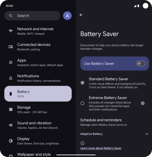 Press the required settings to turn them on or off. Press the required settings to turn them on or off.