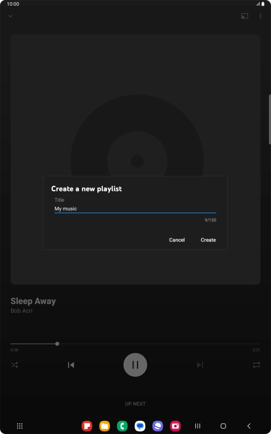 Key in a name for the playlist and press Create. Key in a name for the playlist and press Create.