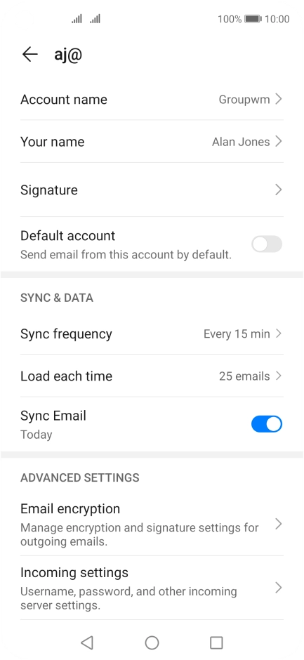 Press Account name and key in the required name. Press Account name and key in the required name.