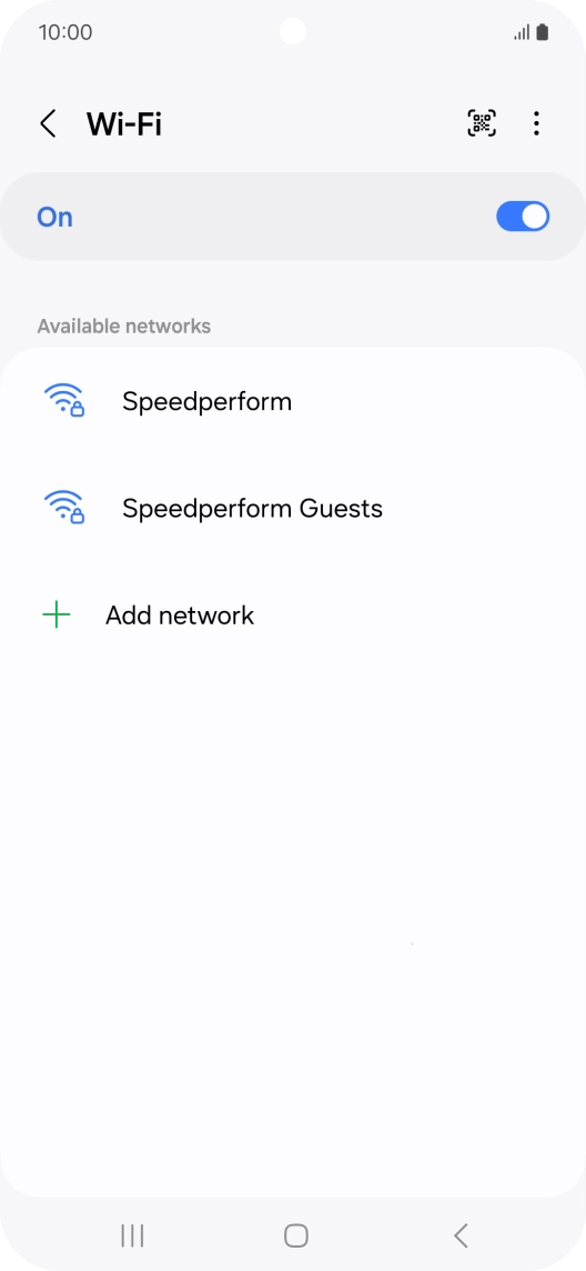 Press the required Wi-Fi network. Press the required Wi-Fi network.