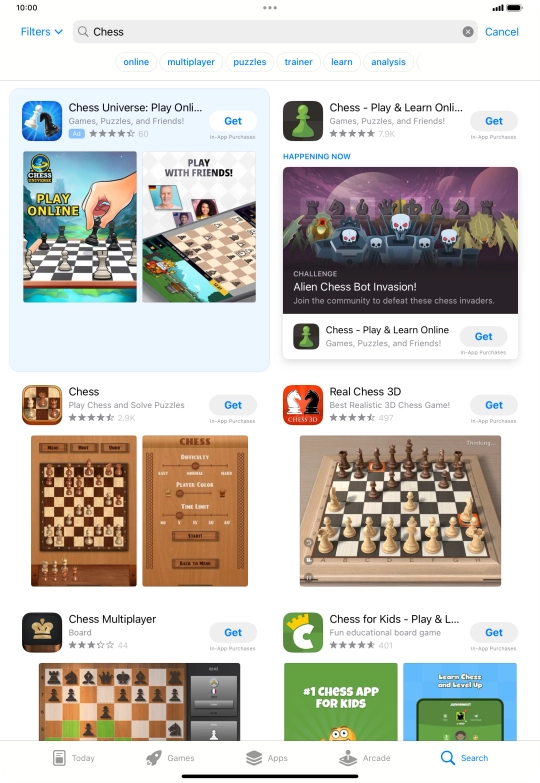 Press the required app. Press the required app.