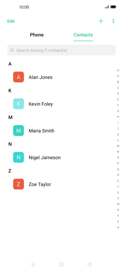 Press the new contact icon. Press the new contact icon.