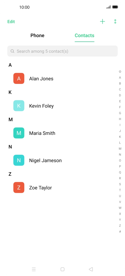 Press the new contact icon. Press the new contact icon.