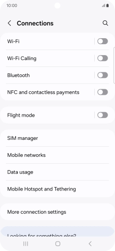 Press Mobile Hotspot and Tethering. Press Mobile Hotspot and Tethering.