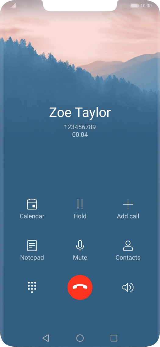 Press the end call icon. Press the end call icon.