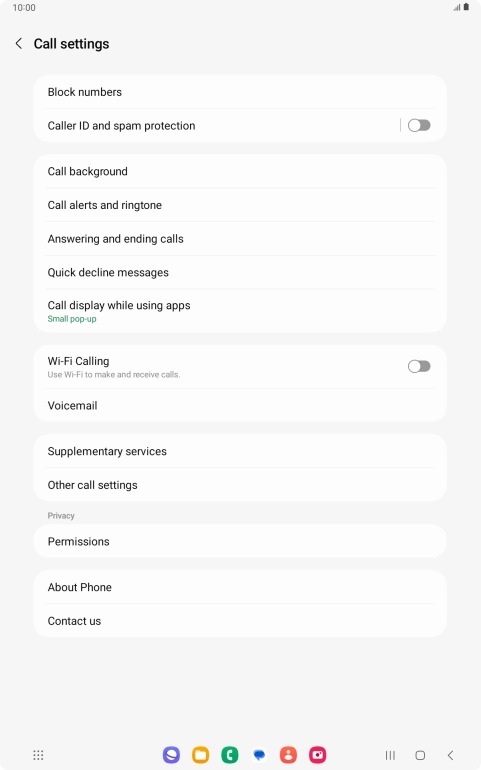 Press Supplementary services. Press Supplementary services.