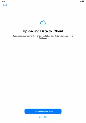 Press the required setting. Press the required setting.
