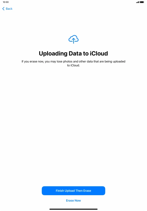 Press the required setting. Press the required setting.