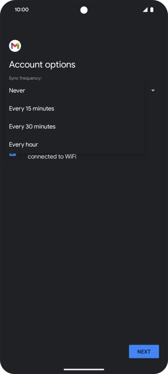 Press the required setting. Press the required setting.