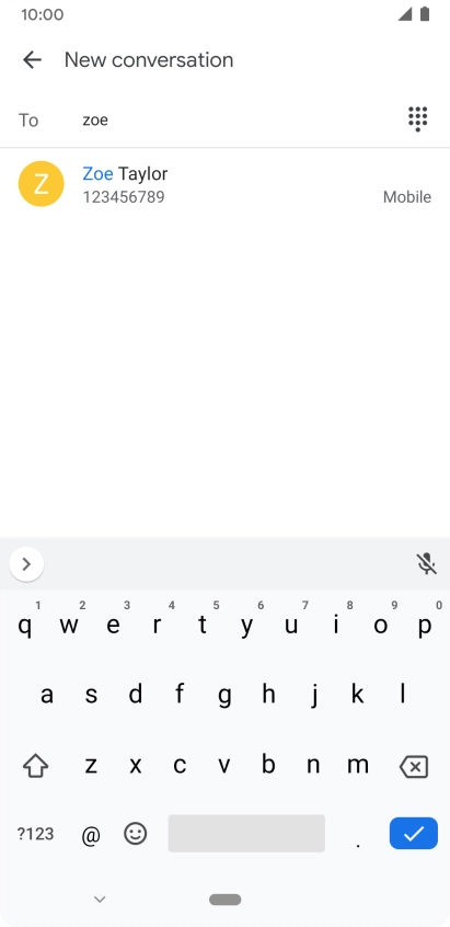 Press the required contact. Press the required contact.