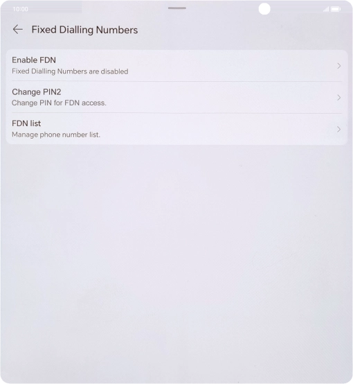 Press Enable FDN. Press Enable FDN.