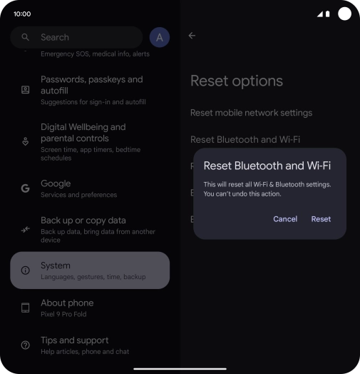Press Reset. Press Reset.