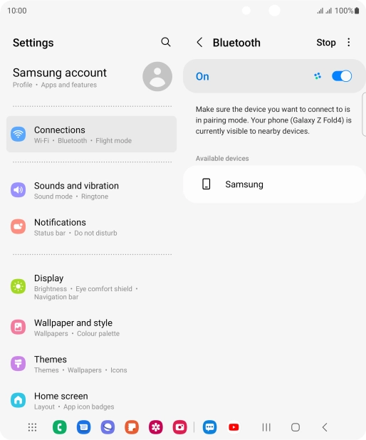 Press the required Bluetooth device and follow the instructions on the screen to pair the device with your phone. Press the required Bluetooth device and follow the instructions on the screen to pair the device with your phone.