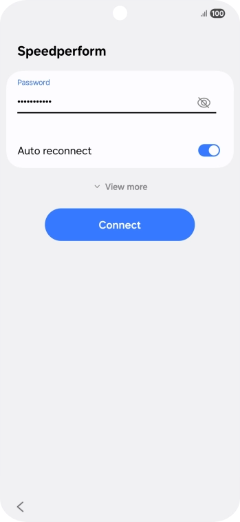 Key in the password for the Wi-Fi network and press Connect. Key in the password for the Wi-Fi network and press Connect.