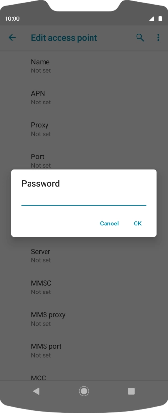 Key in secure and press OK. Key in secure and press OK.