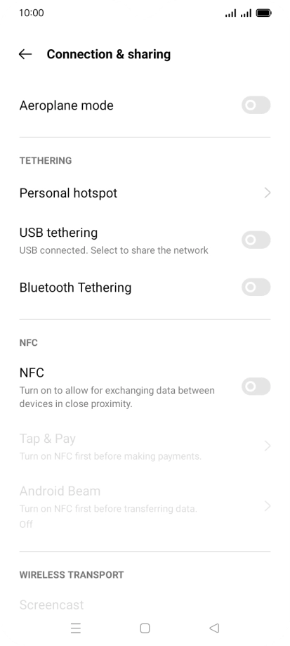 Press Personal hotspot. Press Personal hotspot.