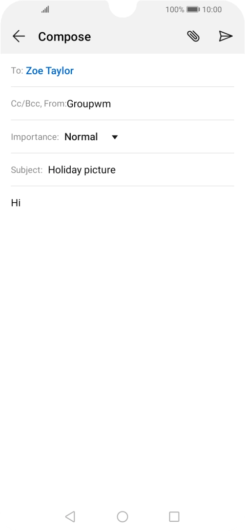 Press the attachment icon. Press the attachment icon.