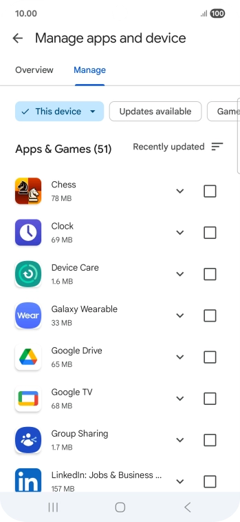 Press the required app. Press the required app.