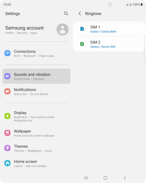 Press the required SIM. Press the required SIM.