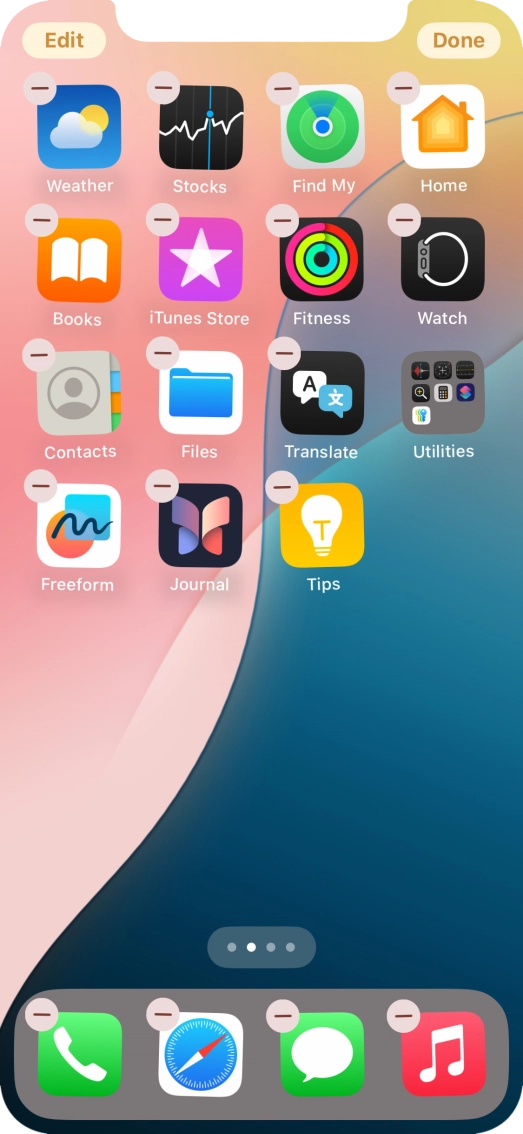 Press the home screen icon. Press the home screen icon.