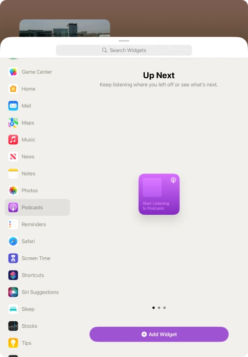 Slide your finger right or left on the screen to select the required widget size. Slide your finger right or left on the screen to select the required widget size.