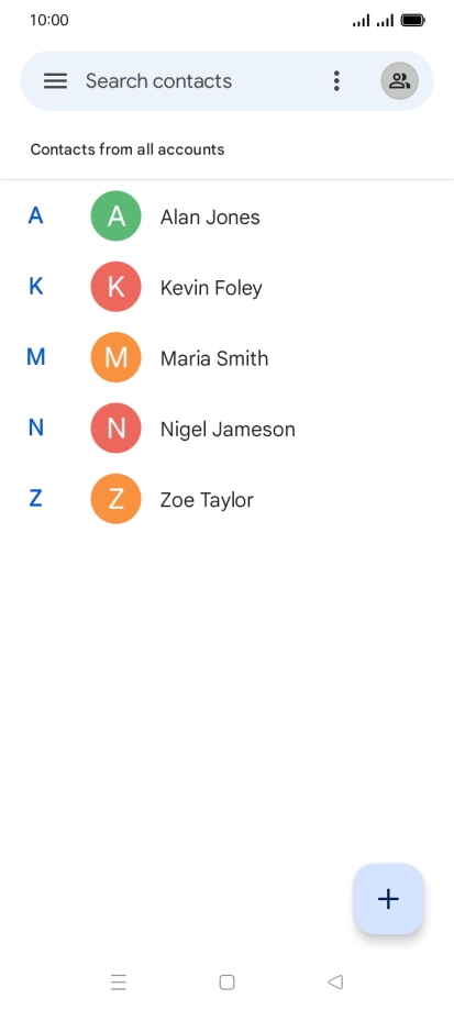 Press the new contact icon. Press the new contact icon.