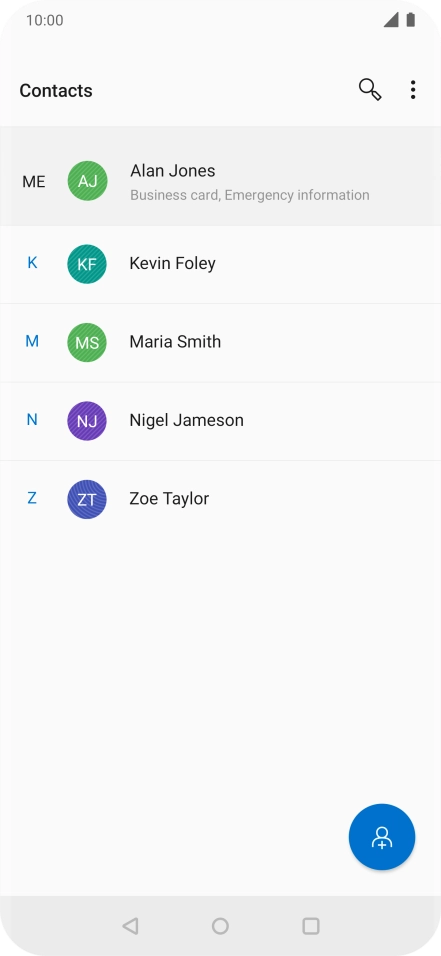 Press the new contact icon. Press the new contact icon.