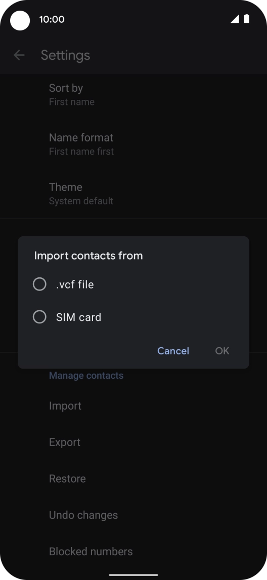 Press SIM card. Press SIM card.