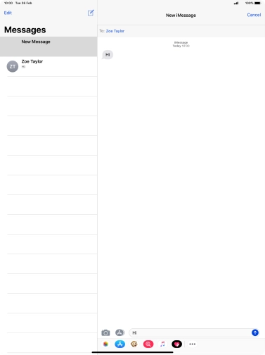 Press the send icon. Press the send icon.