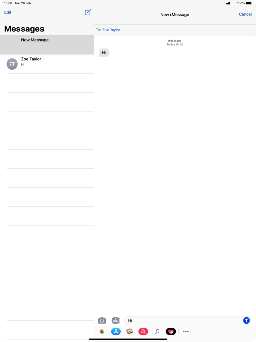 Press the send icon. Press the send icon.