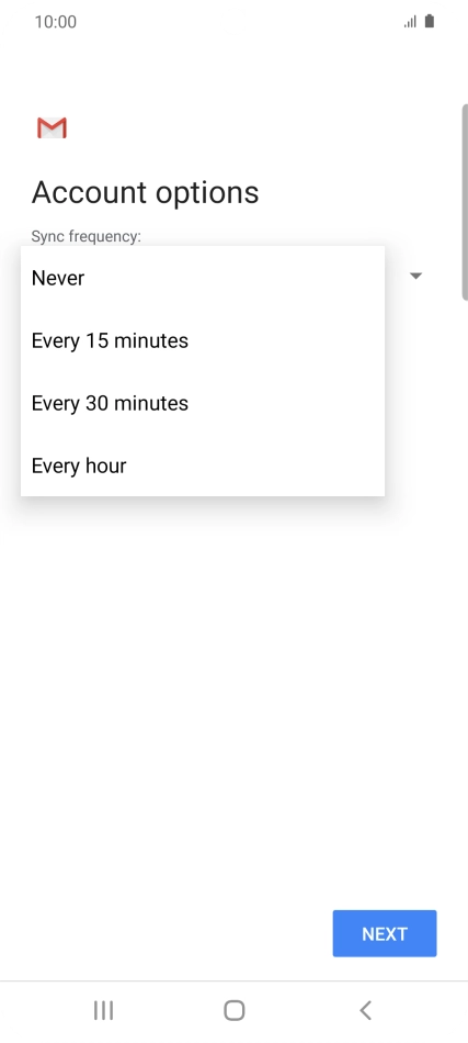 Press the required setting. Press the required setting.