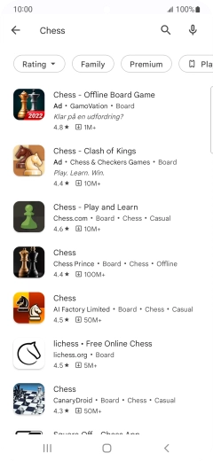 Press the required app. Press the required app.