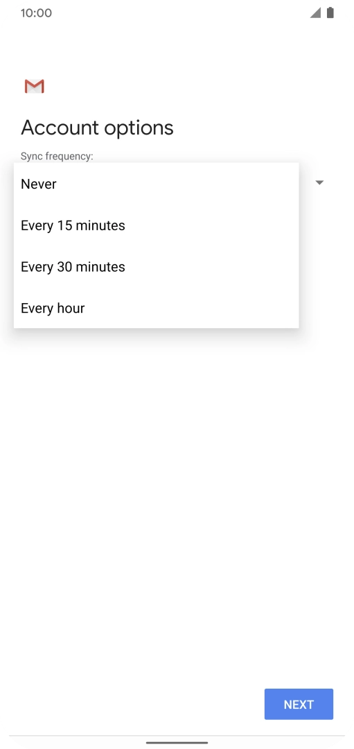 Press the required setting. Press the required setting.