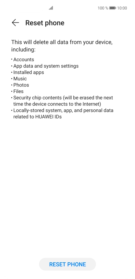 Press RESET PHONE. Press RESET PHONE.