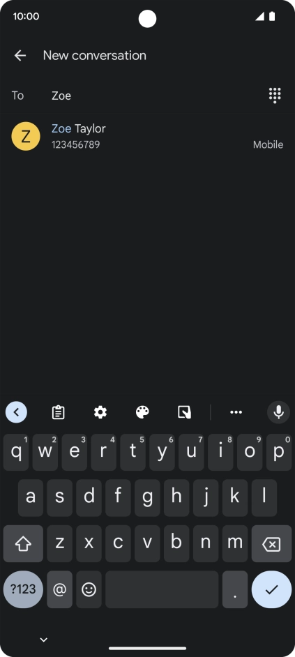 Press the required contact. Press the required contact.
