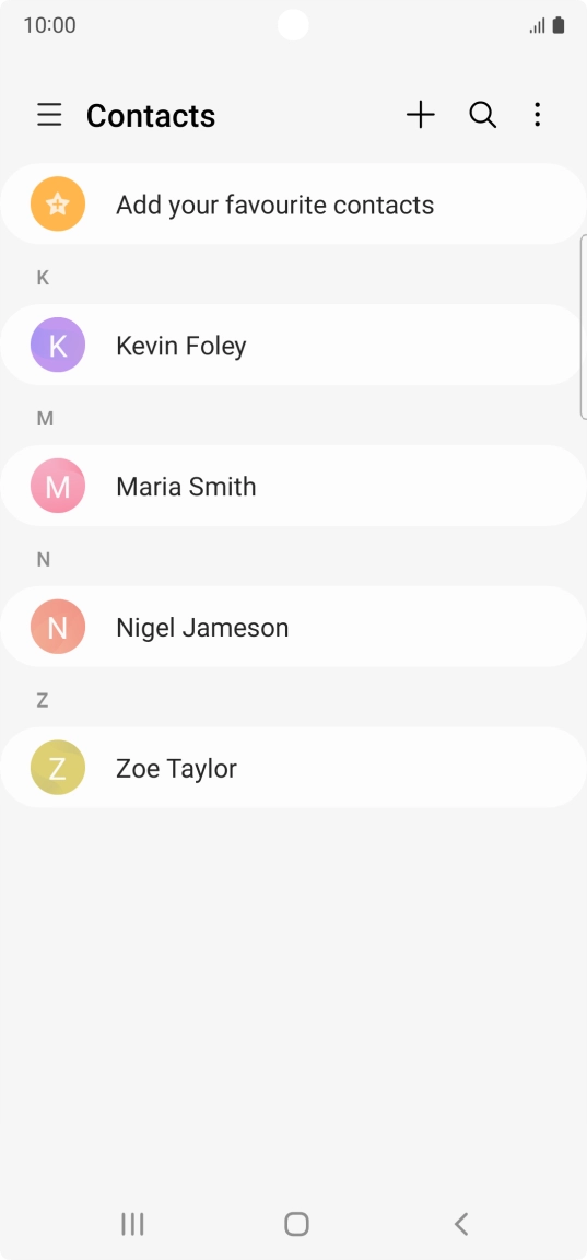 Press the new contact icon. Press the new contact icon.