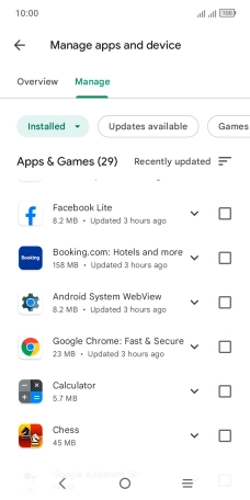 Press the required app. Press the required app.