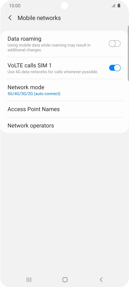 Press Network mode. Press Network mode.