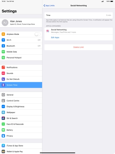 Press Delete Limit. Press Delete Limit.