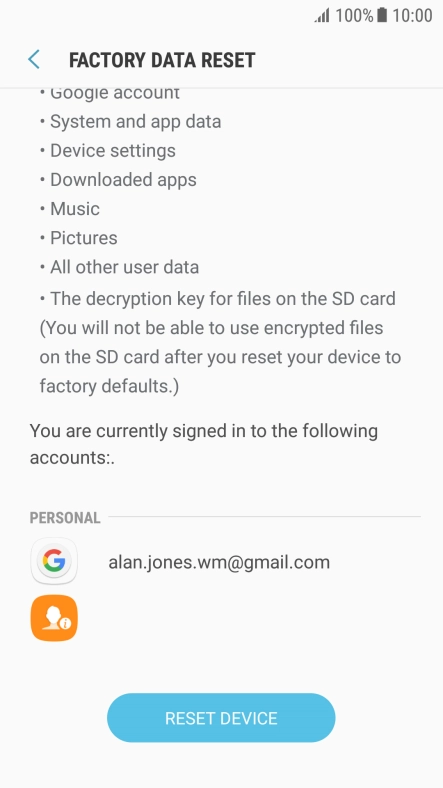 Press RESET DEVICE. Press RESET DEVICE.