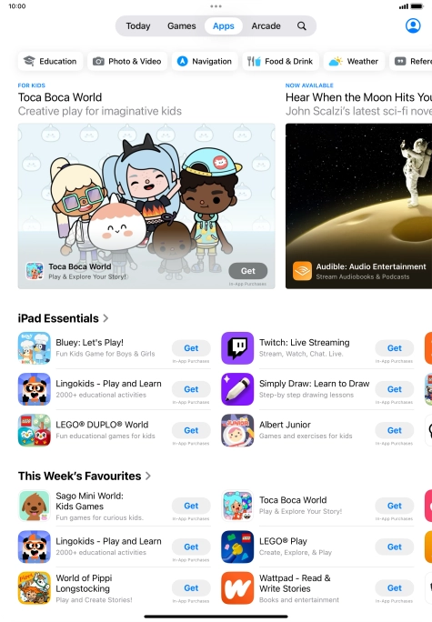 Press the search icon. Press the search icon.