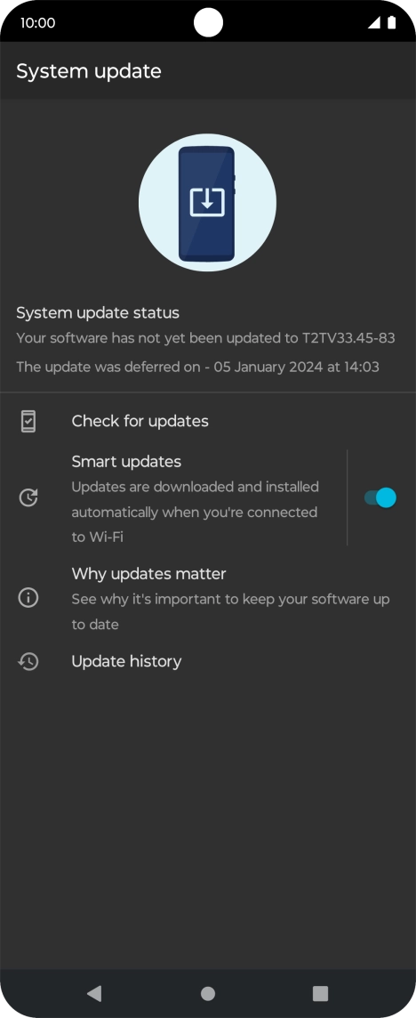Press Check for updates. If a new software version is available, it's displayed. Follow the instructions on the screen to update the phone software. Press Check for updates. If a new software version is available, it's displayed. Follow the instructions on the screen to update the phone software.