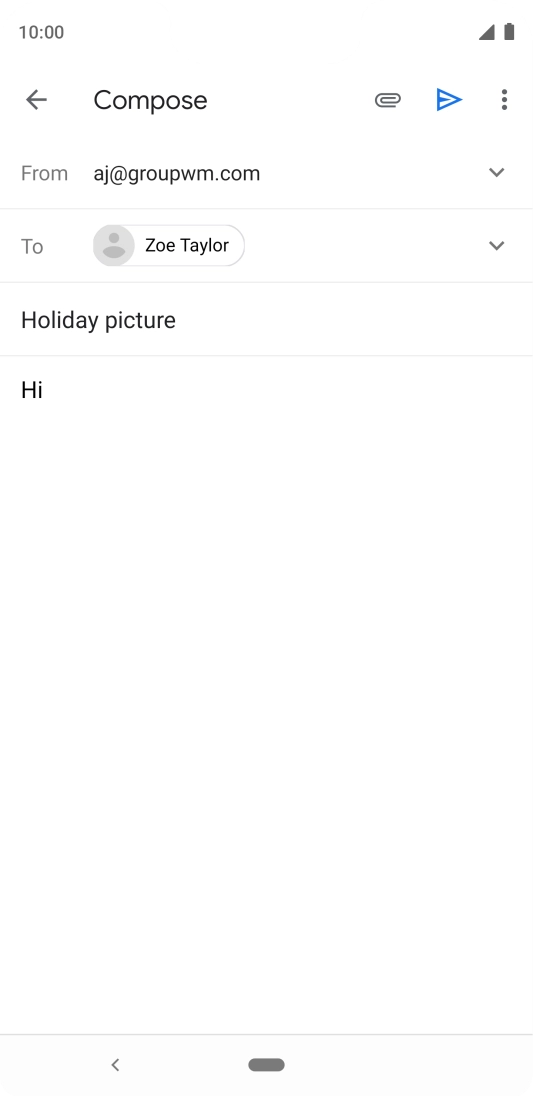 Press the attachment icon. Press the attachment icon.