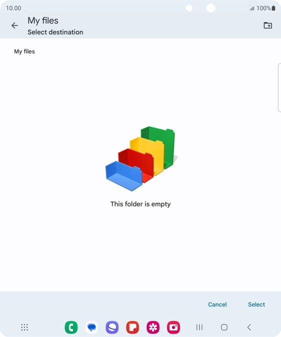 To create a new folder, press the new folder icon and follow the instructions on the screen to create a new folder. To create a new folder, press the new folder icon and follow the instructions on the screen to create a new folder.